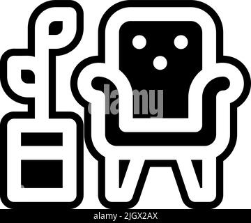 Coworking space lounge icon . Stock Vector