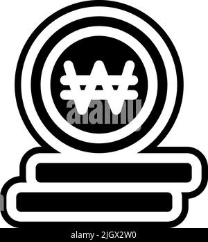 Currency won icon . Stock Vector