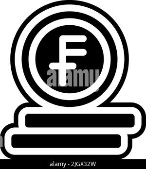 Currency franc icon . Stock Vector