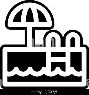 Coworking space swimming pool icon . Stock Vector