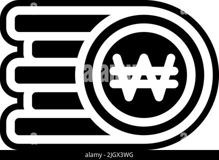 Currency won icon . Stock Vector