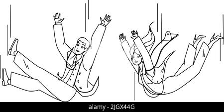 Falling Down Business People Man And Woman Vector Stock Vector