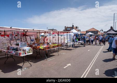 A view of the local weekly market at Sheringham North Norfolk Stock Photo