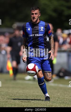 Grimsby, England, 9th July 2022. Jon Ogelsby of Cleethorpes Town during the Pre Season Friendly match at the Linden Club, Grimsby. Picture credit should read: Jonathan Moscrop / Sportimage Stock Photo