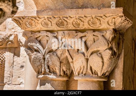 Romanesque cloister in Abbey of Santo Domingo de Silos, Castile and Leon, Spain Stock Photo