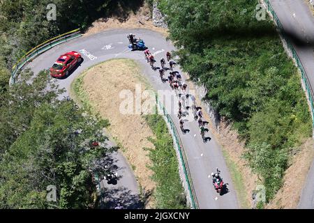 Granon, France, 13th July 2022. A general view during Stage 11 of the Tour De France, Albertville to Col du Granon Serre Chevalier. Credit: Pete Goding/Alamy Live News Stock Photo