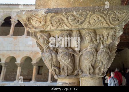 Romanesque cloister in Abbey of Santo Domingo de Silos, Castile and Leon, Spain Stock Photo