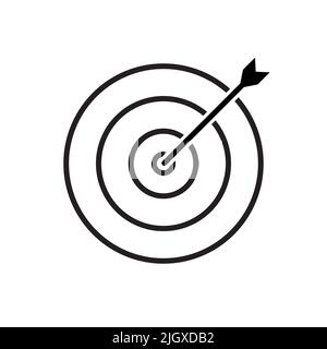 Target and arrow icon vector isolated on white background Stock Vector