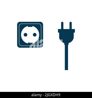 Electric socket icon vector isolated on white background. Plug and socket icon Stock Vector