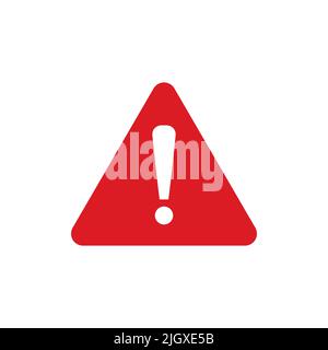 Warning icon vector isolated on white background Stock Vector