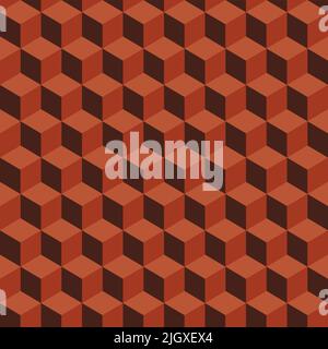 Geometric cube background, vector illustration. 3d geometric cube pattern Stock Vector