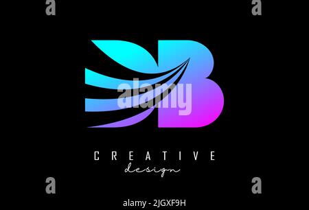 Creative colorful letter Db d b logo with leading lines and road concept design. Letters with geometric design. Vector Illustration with letter and cr Stock Vector