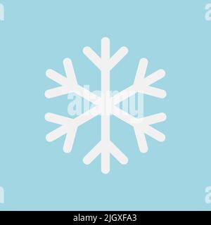 Snowflake icon vector isolated on blue background Stock Vector