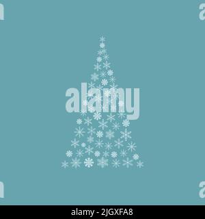 Christmas tree made of snowflakes vector icon Stock Vector