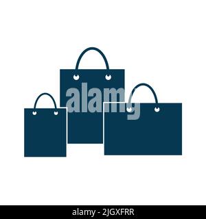 Paper bag shopping icon vector isolated on white background Stock Vector
