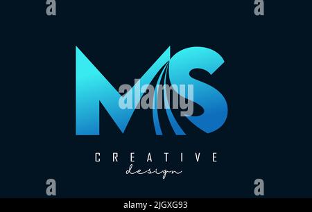 Ms m s letter logo with color block design Vector Image