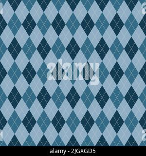 Argyle blue vector seamless pattern Stock Vector