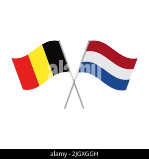 Belgian and Netherlands flags vector isolated on white background Stock Vector