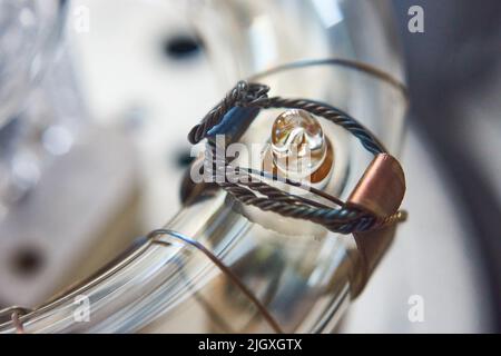 Closeup macro photo of studio flash light bulb Stock Photo