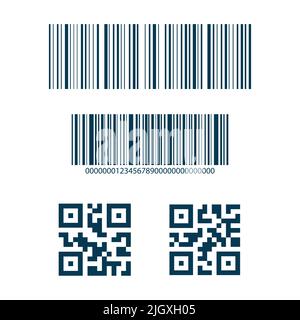Barcode and QR code icon isolated on white background. Vector illustration Stock Vector