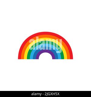 Rainbow icon vector isolated on white background Stock Vector