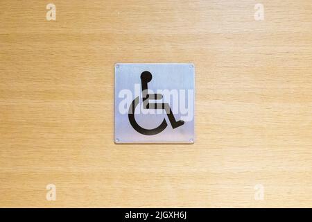A disabled toilet sign at Keflavík Airport, Iceland.  Image shot on 6th July 2022.  © Belinda Jiao   jiao.bilin@gmail.com 07598931257 https://www.beli Stock Photo