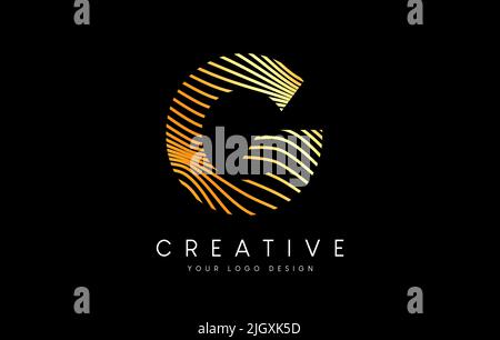 Warp Zebra Lines Letter E logo Design with Black and White Lines and ...