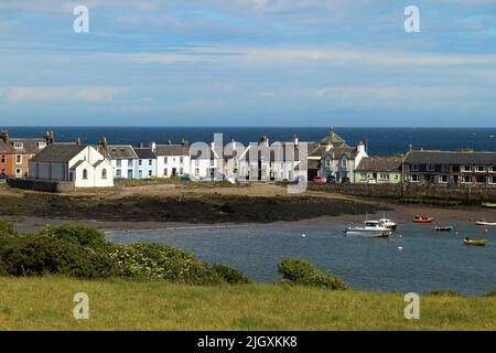 Colourful painted houses, Isle of Whithorn, Dumfries & Galloway, Scotland, UK Stock Photo