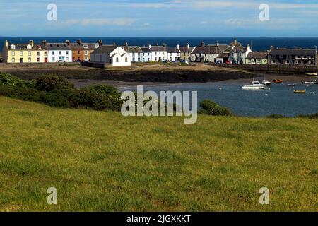 Colourful painted houses, Isle of Whithorn, Dumfries & Galloway, Scotland, UK Stock Photo