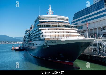 Queen Elizabeth Cruise Ship in Canada Place Downtown Vancouver, BC Canada Stock Photo