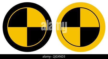 Crash test dummy, car safety symbol icon Stock Vector
