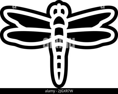 Insects parasites pest control dragonfly icon . Stock Vector