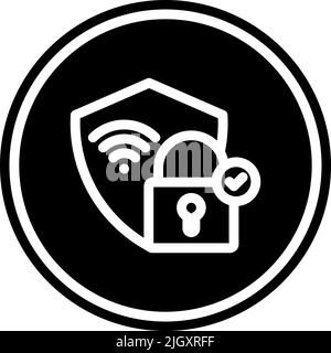 Internet of things smart lock icon . Stock Vector