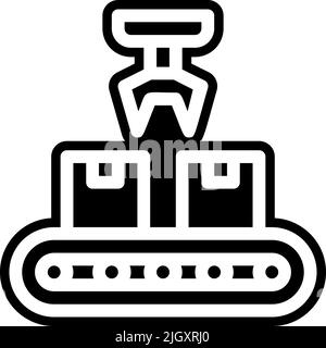Industry robot arm icon . Stock Vector