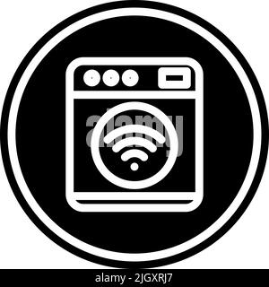 Internet of things washing machine icon . Stock Vector