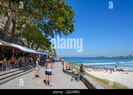 Cafe at Mureta do Leme, Copacabana Beach, Rio de Janeiro, Brazil Stock Photo