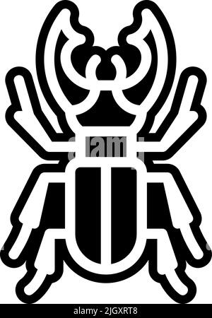 Insects parasites pest control beetle icon . Stock Vector
