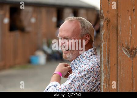 Harrogate, North Yorkshire, UK.  July 12, 2022.   Farmer Rob of Canon Hall Farm, Cawthorne, smiling and happy at the Great Yorkshire Show 2022.  Close Stock Photo