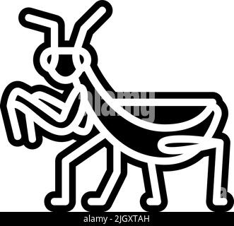 Insects parasites pest control mantis icon . Stock Vector