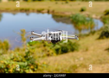 United Kingdom - July 2022: DJI Mini 3 Pro Drone Sub 249g class Stock Photo