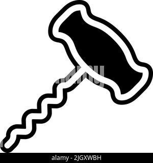 Kitchen utensil corckscrew icon . Stock Vector
