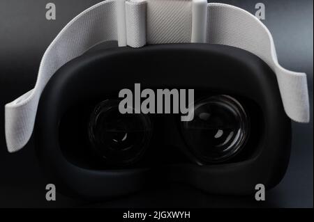 Vr helmet with lenses back view close up view Stock Photo