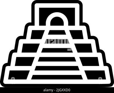 Landmark aztec pyramid icon . Stock Vector