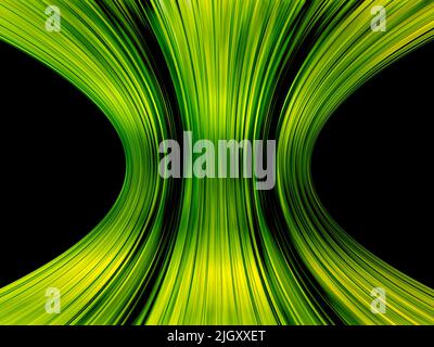 Abstract background with infinite light trails of green color. Stock Photo
