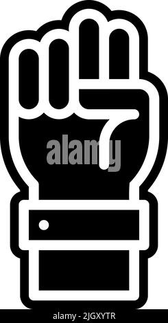 Raised Hand of Worker with wrench. Symbol of heavy mechanical work ...