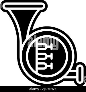 Music store french horn icon . Stock Vector