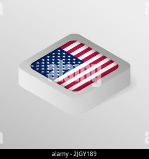 EPS10 Vector Patriotic shield with flag of Usa. An element of impact for the use you want to make of it. Stock Vector