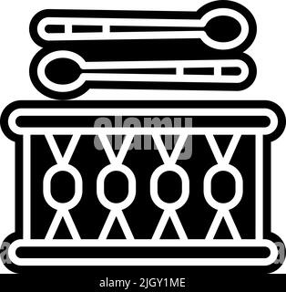 drum retro music glyph icon vector illustration Stock Vector Image ...