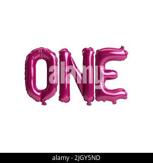 3d illustration of one letter dark pink balloons isolated on background Stock Photo