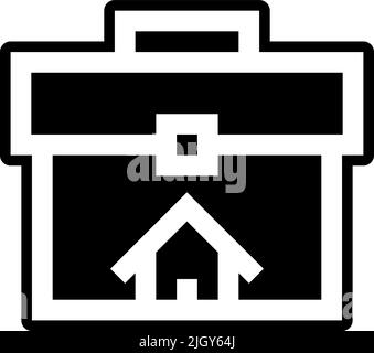 Real estate briefcase icon . Stock Vector